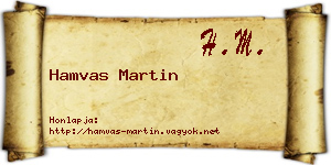 Hamvas Martin névjegykártya